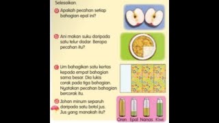MATEMATIK TAHUN 1 : PENYELESAIAN MASALAH PECAHAN