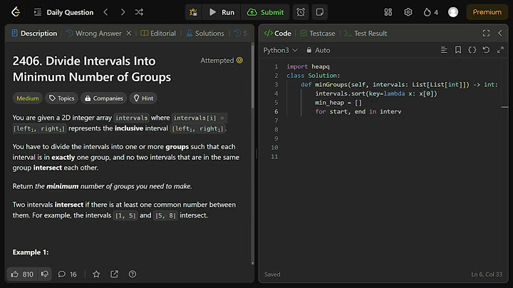 Divide Intervals Into Minimum Number of Groups - Leetcode (Python)