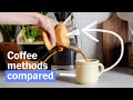 French press vs aeropress vs pourover and more coffee methods compared