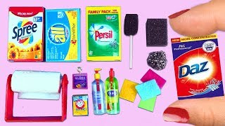 How to Make 100% Real Working Miniature Cleaning Supplies - 10 Easy DIY Miniature Doll Crafts