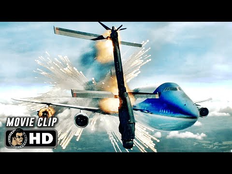 Air Force One Terrorist Attack Scene HEADS OF STATE 2025 Movie CLIP HD