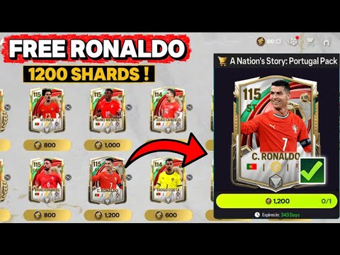 كريستيانو رونالدو مجانا كيفية الحصول على قصة منتخب البرتغال مقابل 1200 شظية في لعبة   