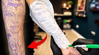 Tattooing a Celtic Goddess 2 Days in a Row