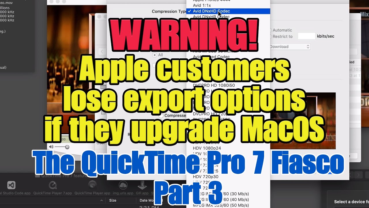 The QuickTime Pro 7 Fiasco - Part 3 - Export Options - YouTube