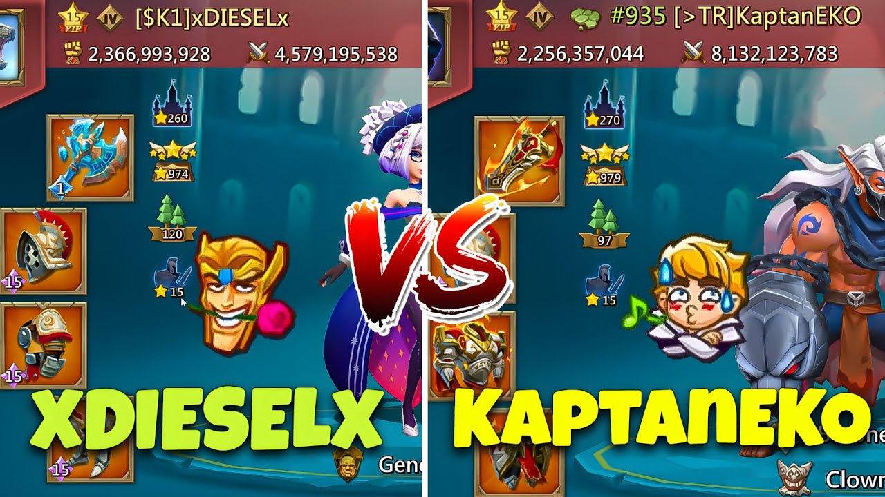 Lords Mobile - Insane Battle! Best Clash of Emperors. xDIESELx Vs KaptanEKO(Ex-ocrBR77) Account