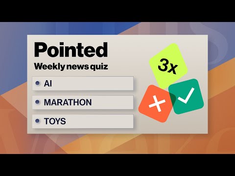 Pointed News Quiz: Desafío semanal de Bloomberg sobre IA, maratones y juguetes