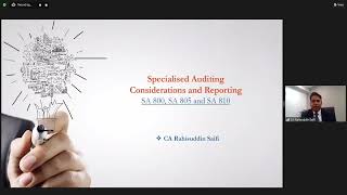 Webinar on “Specialized Auditing Considerations and Reporting: SA 800, SA 805, SA 810” - 15092023