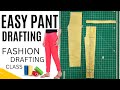 Easy Pant Pattern Drafting For Beginners | How To Make Women's Pant