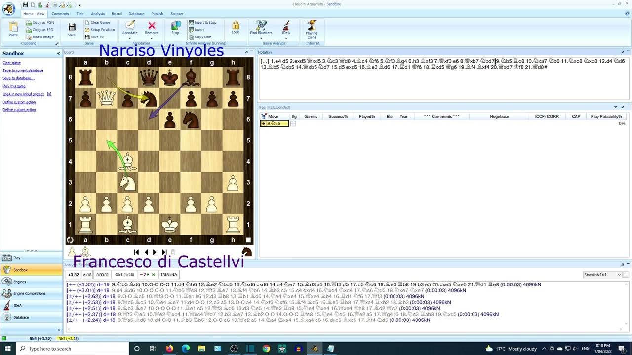 Oldest recorded chess game analysis Stockfish best chess engine ever