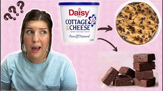 I USED COTTAGE CHEESE TO MAKE FUDGE AND COOKIE DOUGH | viral cottage cheese tik tok recipes