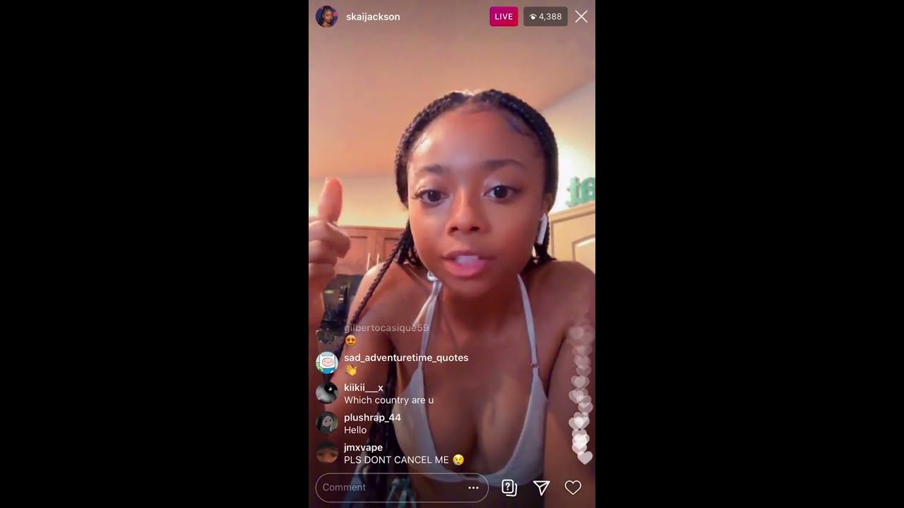 Skai Jackson on ig live wearing a bikini YouTube