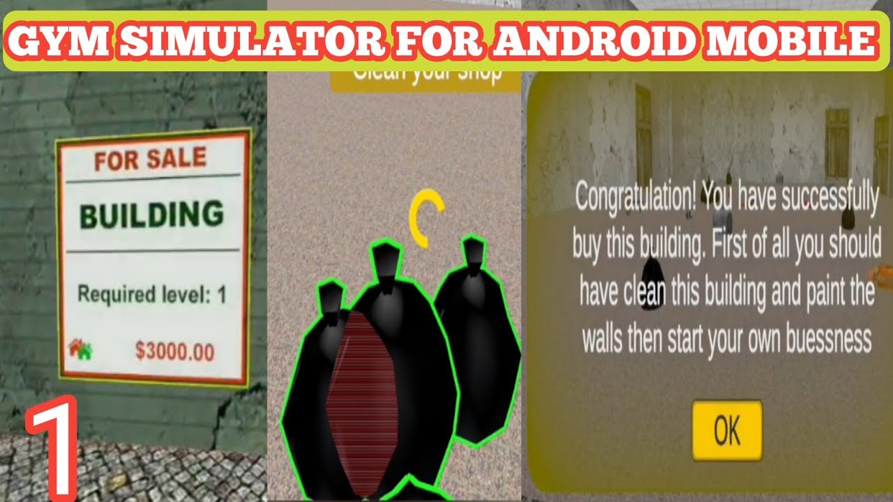 GYM SIMULATOR 24 ANDROID MOBILE GAME OFFICE & WINDOWS CLEAN GAMEPLAY WALKTHROUGH PART 1