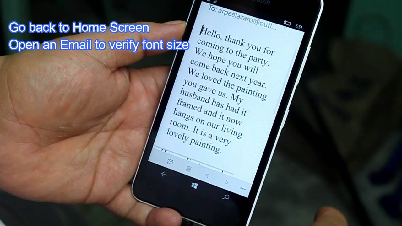lumia 550 how to increase font size youtube