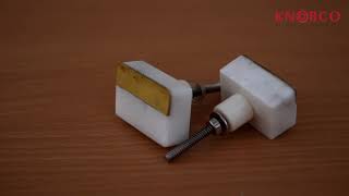 BPSK 003 Parallelogram Shape Stone knobs Drawer Cabinet Knobs with Brass