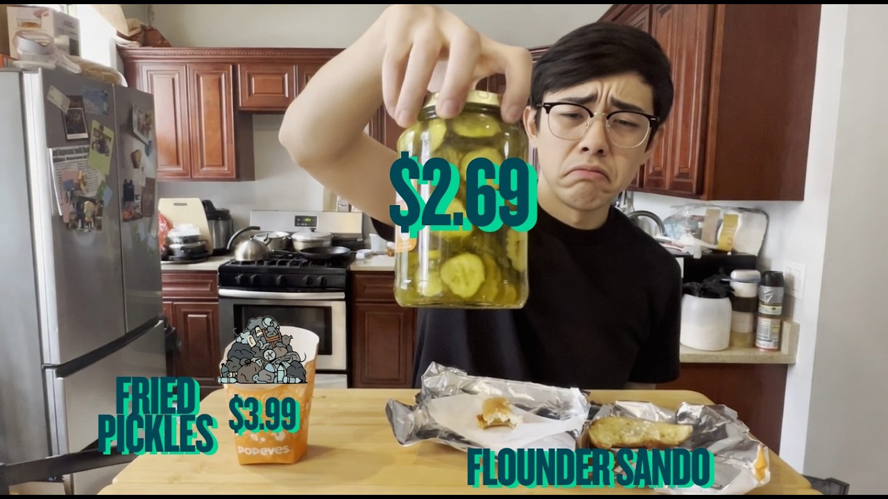 WTF Is this Popeyes? Trying the Fried Pickle and Flounder Sando!