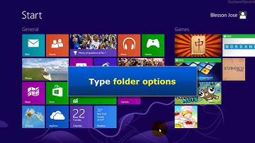 Windows 8 - How to open folder options