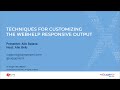 Webinar: Techniques for Customizing the WebHelp Responsive Output