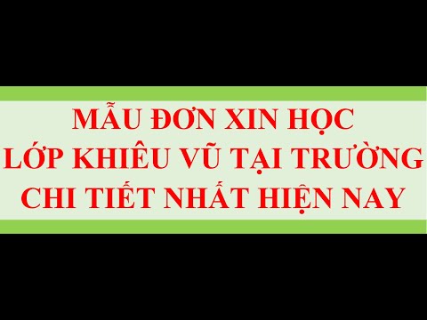 MẪU ĐƠN XIN THAM GIA HỌC LỚP KHIÊU VŨ