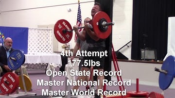 100% RAW Strict Curl Master World Record in the 220 class, 177.50 pounds