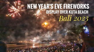 New Year's Eve Fireworks Display over Kuta Beach Bali 2023