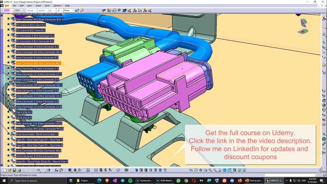 Catia V5 Electrical Harness Design | Automotive Harness Design Tutorial