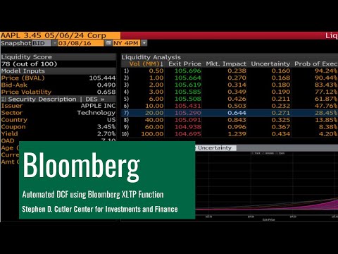 Automated DCF Using Bloomberg Terminal XLTP Function