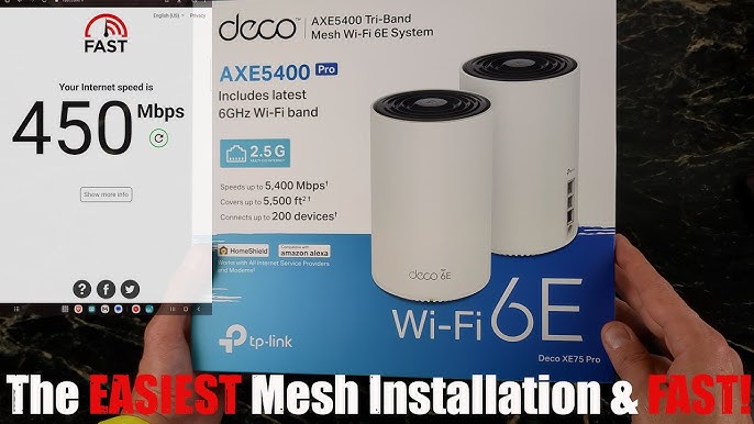 TP-Link Deco Mesh WiFi AXE11000 Tri-Band WiFi 6E Mesh Network System(Deco  XE200) - Replaces Wireless Internet Router and Extender, 10Gbps Ethernet