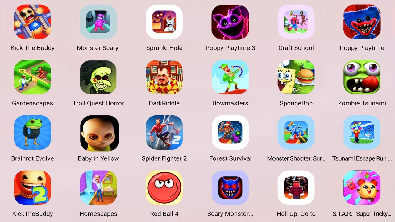 Roblox,Draw To Smash,Stickman Games,Stealth Master,Brain Puzzle 2,Temple Run,Tile Rescue,Coin Master