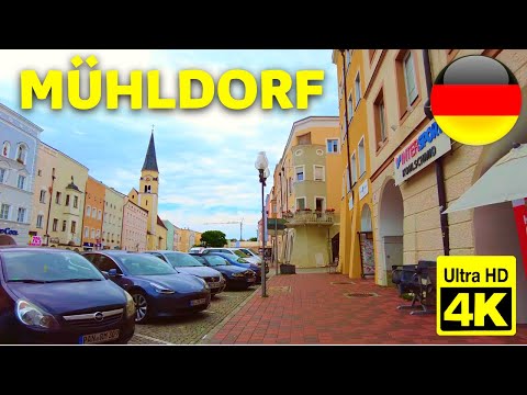 🇩🇪 Walking Tour in MÜHLDORF Am Inn City / Germany - 4K 60fps (UHD)