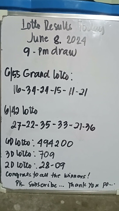Lotto results today June 8, 2024 9pm draw #youtubeshorts