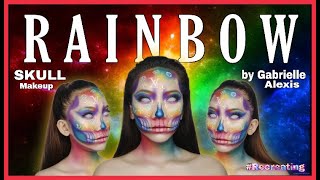 Recreating Gabrielle Alexis Rainbow Skull Makeup | Creative Makeup Tutorial | Vlog #05