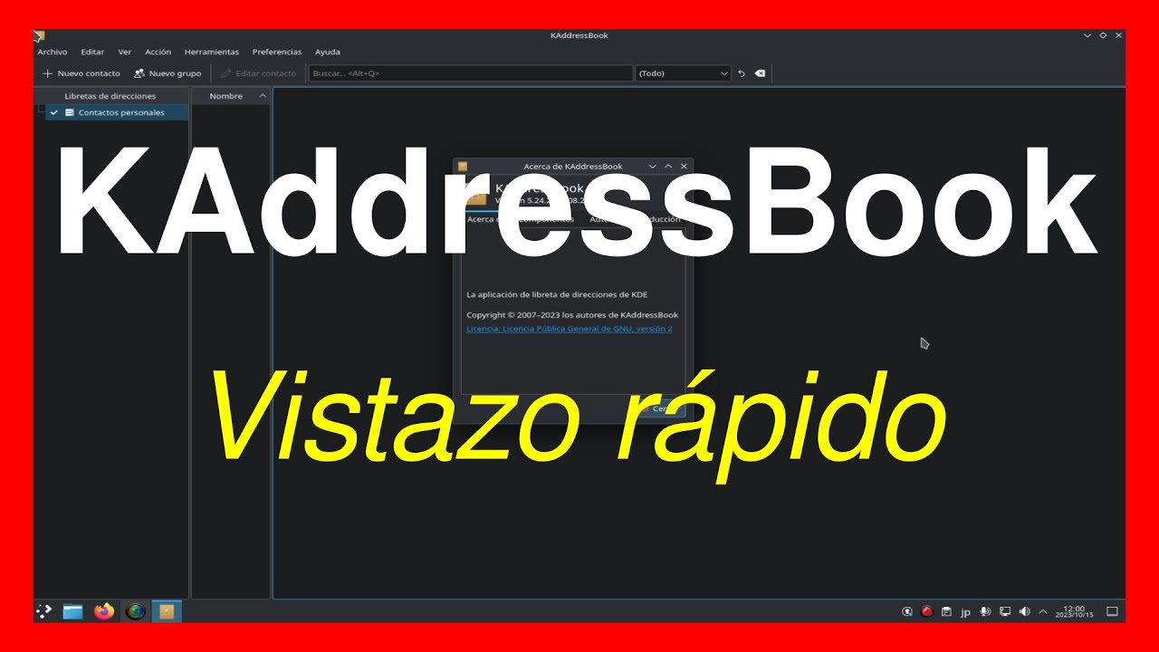 KAddressBook vistazo rápido