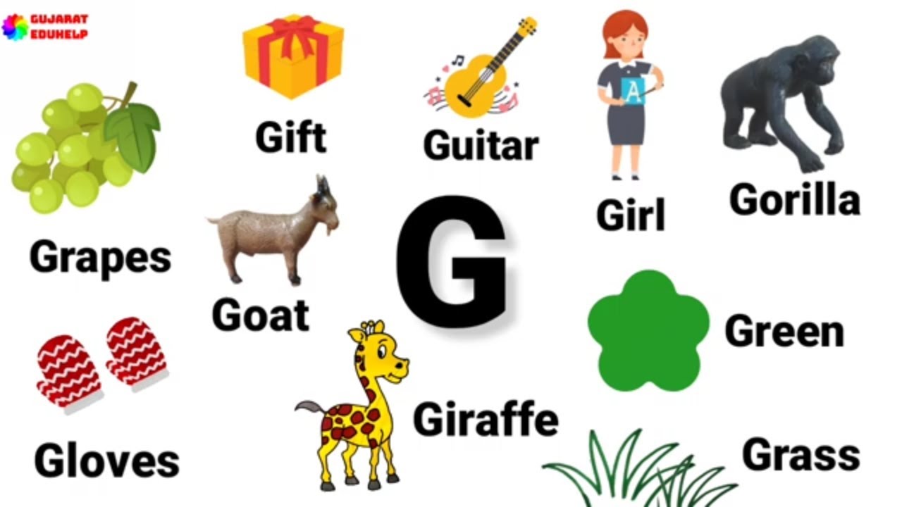 G letter words in English | Words starting with G | Letter G words with ...