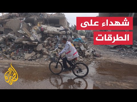 مشهد لشهداء سقطوا في قصف إسرائيلي على طريق الرشيد الساحلي بغزة