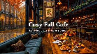 Rainy Fall Coffee Shop Ambience with Warm Jazz Music & Relaxing Rain Sounds for Working, Studying 🍂 screenshot 5
