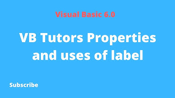 VB Tutors Properties and uses of label | Video Tips