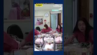 Staff rush to protect babies in cots during earthquake