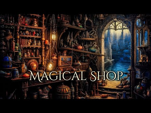 Magical Shop Ambience and Music | sounds of a fantasy shop in a town by the sea #ambientmusic