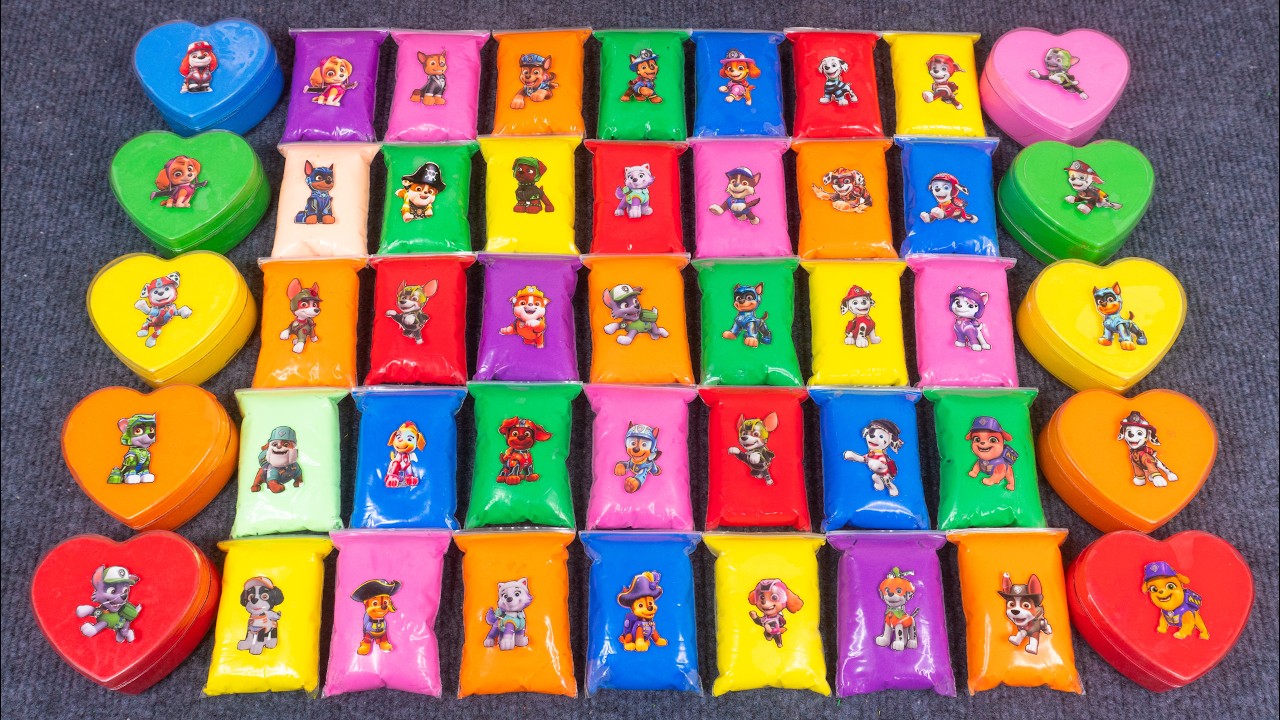 Rainbow Paw Patrol Clay Slime Coloring: Ryder, Chase, Marshall Satisfying ASMR Video✨