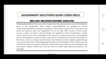 MEC 002 Ignou Solved Assignment