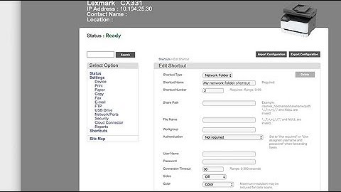 Lexmark—Scanning to a network folder