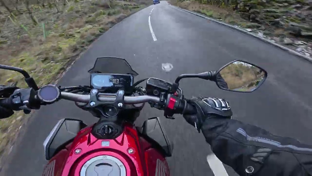 Afternoon Motorcycle Ride through Cheddar Gorge on Honda CB650R