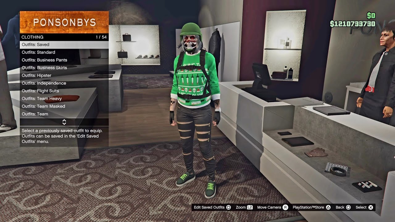 *Green bulletproof helmet* female tryhard outfit I GTA Online