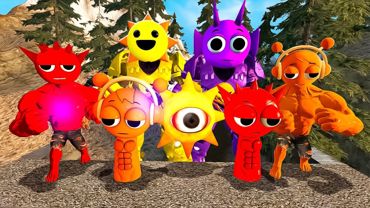 Can Catch Sprunki Song Durples vs Real vs Muscle vs Titan in Forest in Garry's Mod !