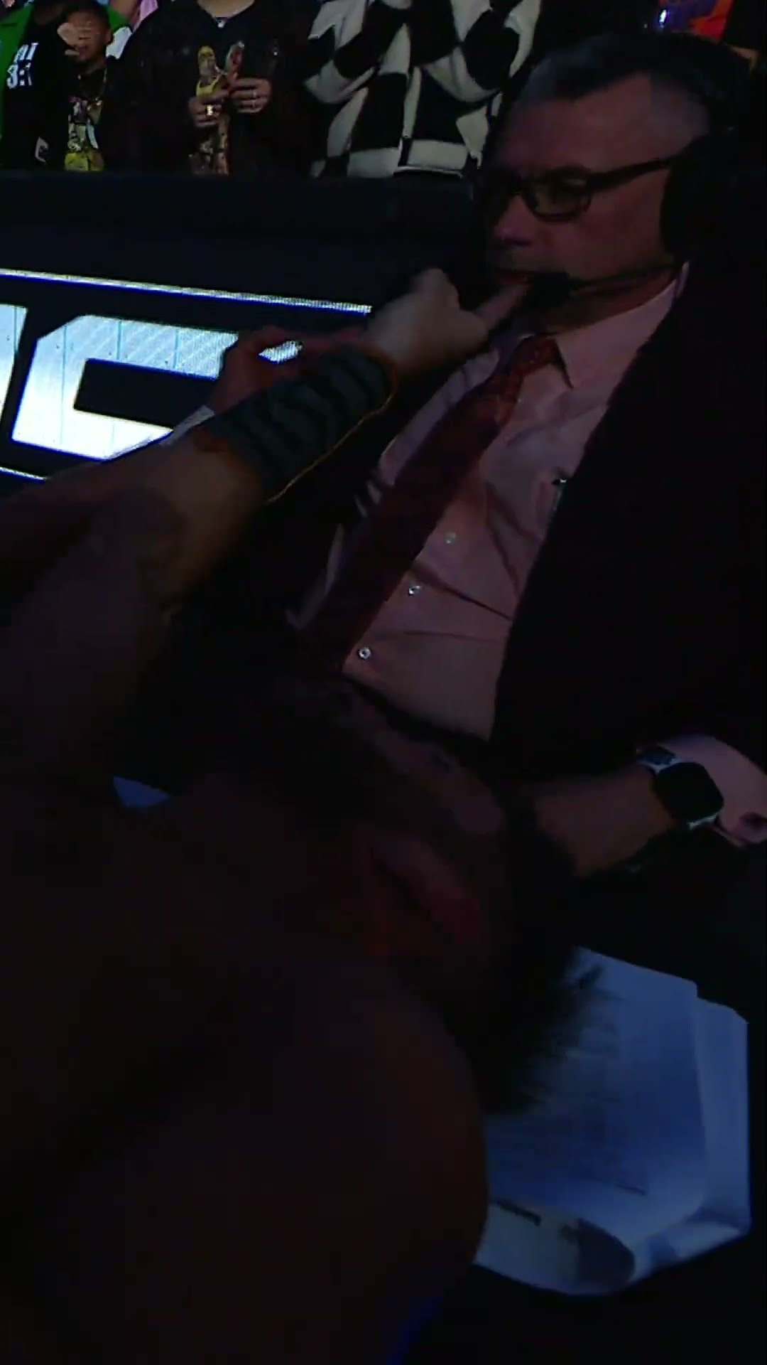 Michael Cole looked disgusted ?