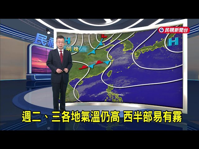 2025/03/10 週二、三各地氣溫仍高 西半部易有霧－民視新聞