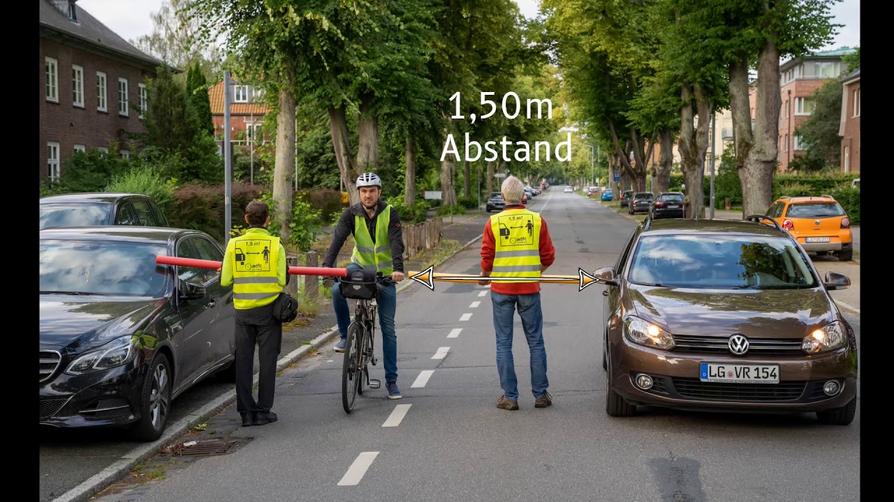 Mindestabstand beim Überholen von Radfahrern in der Uelzener Straße in Lüneburg