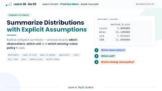 Summarize Data with Descriptive Statistics in Pandas | Pandas Tutorial #Python #pandas #tutorial