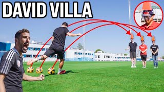 Can David Villa Hit 3 Cones In A Row? (EPIC Challenge)