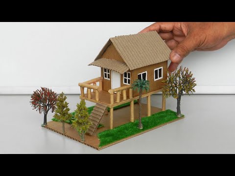 How To Make Easy Cardboard House Model with Garden #157 @BackyardCrafts